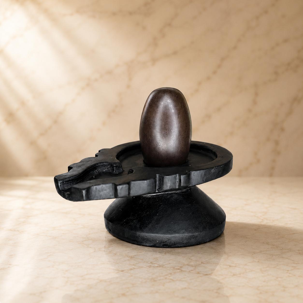 3 Inch Original Narmadeshwar Shivling with 6 Inch Damru Jaldhari