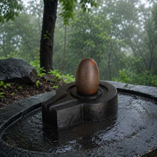 1.5 Inch Narmadeshwar Shivling with 3 Inch Jaldhari