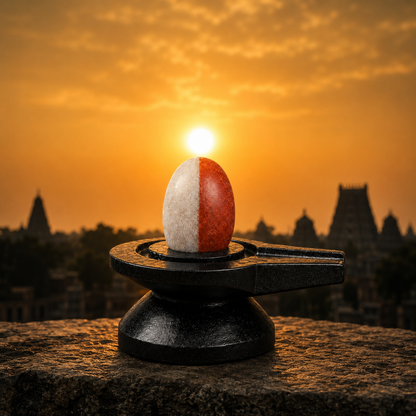 2 Inch Original Ardhanarishwar Narmadeshwar Shivling with 4 Inch Jaldhari