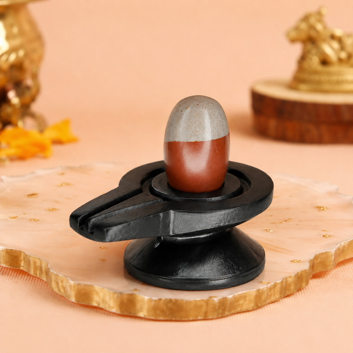 2 Inch Shivling with 4 Inch Damru Jaldhari