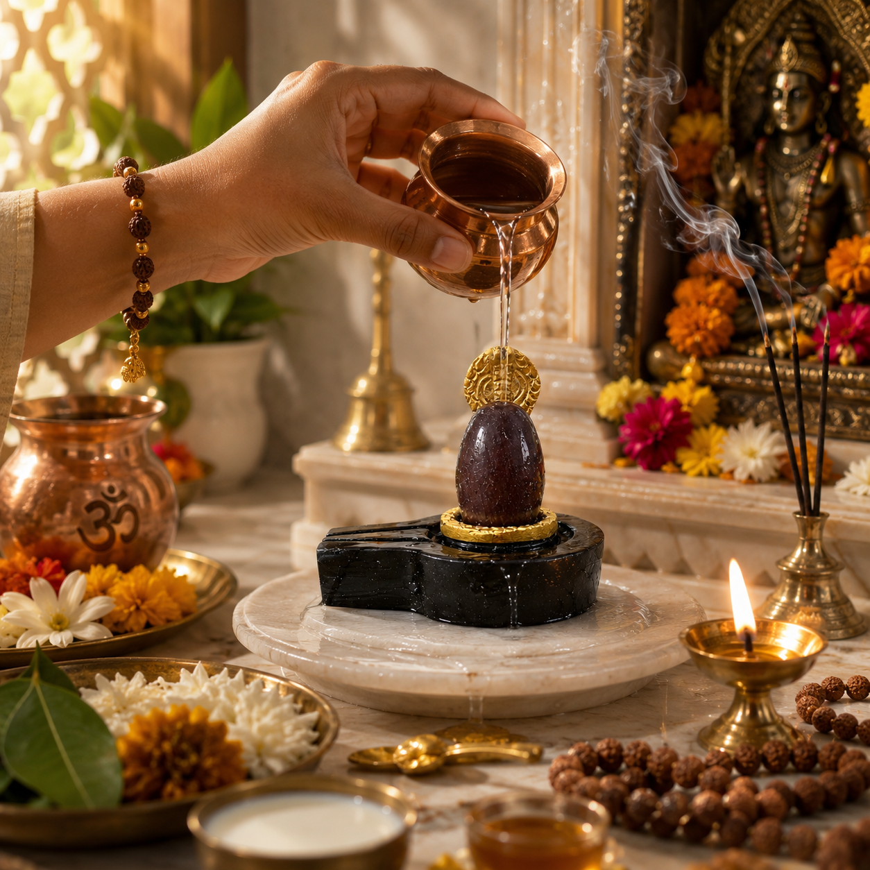 2 Narmadeshwar Shivling with Naag