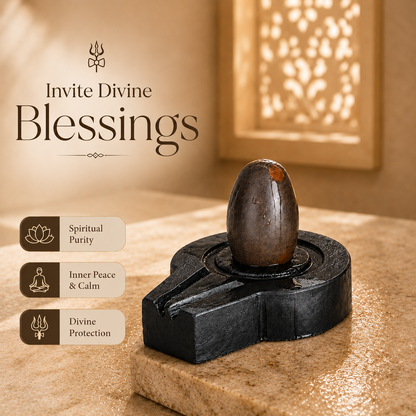 1.5 Inch Narmadeshwar Shivling with 3 Inch Jaldhari